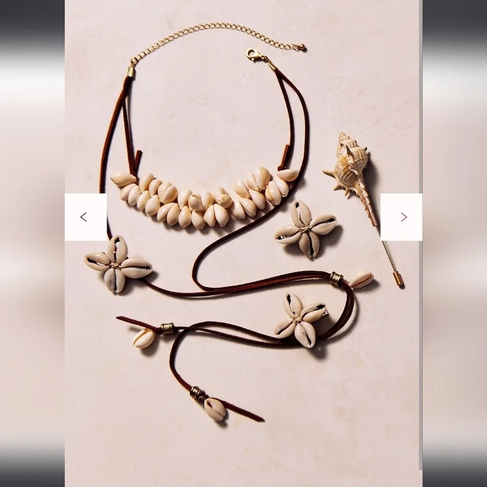 NWT! Free People, Katie Leather Shell Choker,Tan, MSRP $38